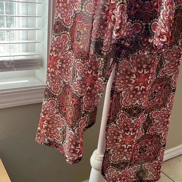 [XL] Anthropologie- Fig and Flower Semi  Sheered 3/4 Sleeve Tunic Blouse - Picture 5 of 10